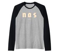 Ufficiale Nas Nasir Album Simboli Rap Hip Hop retrò Maglia con Maniche Raglan