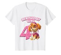 Ufficiale Paw Patrol Skye Birthday Girl Age 4 Maglietta