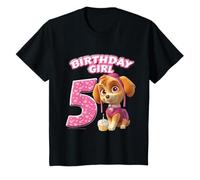 Ufficiale Paw Patrol Skye Birthday Girl Age 5 Maglietta