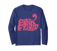 Ufficiale Pink Floyd Logo retrò Navy Maglia a Manica
