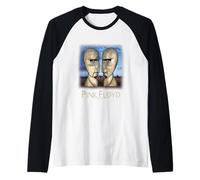 Ufficiale Pink Floyd Metal Heads Front And Back Maglia con Maniche Raglan