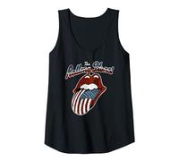 Ufficiale Rolling Stones USA Tour Vintage Flag Band Merch Canotta, Donna, Nero, S
