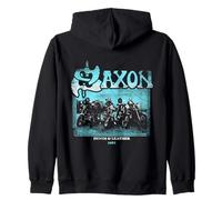 Ufficiale Saxon Never Surrender Heavy Metal Band Retro Felpa con Cappuccio