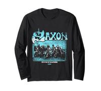 Ufficiale Saxon Never Surrender Heavy Metal Band Retro Maglia a Manica