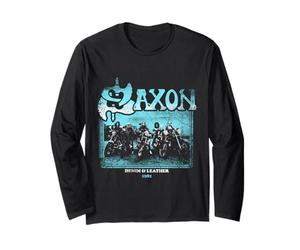 Ufficiale Saxon Never Surrender Heavy Metal Band Retro Maglia a Manica