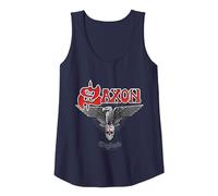 Ufficiale Saxon The Eagle Has Landed Heavy Metal Band Musica Canotta, Donna, Navy, S