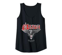 Ufficiale Saxon The Eagle Has Landed Heavy Metal Band Musica Canotta, Donna, Nero, M