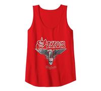 Ufficiale Saxon The Eagle Has Landed Heavy Metal Band Musica Canotta, Donna, Rosso, M