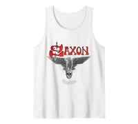 Ufficiale Saxon The Eagle Has Landed Heavy Metal Band Musica Canotta, Uomo, Bianco, L