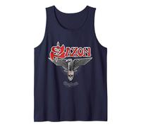 Ufficiale Saxon The Eagle Has Landed Heavy Metal Band Musica Canotta, Uomo, Navy, S