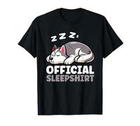 Ufficiale Sleepshirt Husky Sleeping Animals Nightwear Maglietta