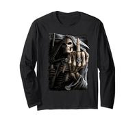 Ufficiale Spiral Bone Finger Skeleton Gothic Fantasy Maglia a Manica