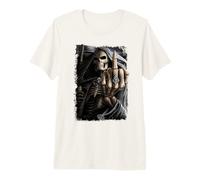 Ufficiale Spiral Bone Finger Skeleton Gothic Fantasy Maglietta Premium