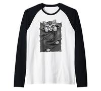 Ufficiale Spiral Bright Eyes Kitten Gothic Fantasy Maglia con Maniche Raglan