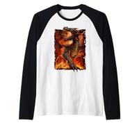 Ufficiale Spiral Draconis Flame Gothic Fantasy Maglia con Maniche Raglan