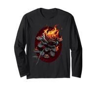Ufficiale Spiral Flaming Rose Gothic Fantasy Maglia a Manica
