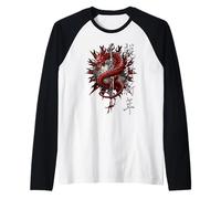 Ufficiale Spiral Oriental Dragon Gothic Fantasy Maglia con Maniche Raglan
