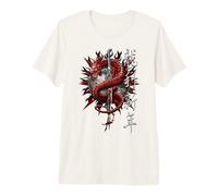 Ufficiale Spiral Oriental Dragon Gothic Fantasy Maglietta Premium
