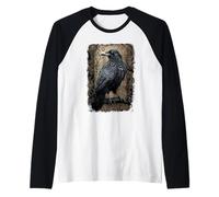 Ufficiale Spiral Raven Wise Gothic Fantasy Maglia con Maniche Raglan