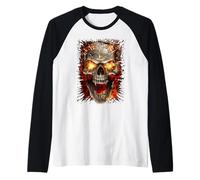 Ufficiale Spiral Skull Blast Gothic Fantasy Maglia con Maniche Raglan