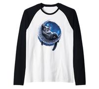 Ufficiale Spiral Velvet Moon Cat Gothic Fantasy Maglia con Maniche Raglan