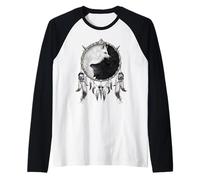 Ufficiale Spiral Wolf Chi Yin Yang Gothic Fantasy Maglia con Maniche Raglan