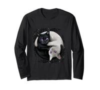 Ufficiale Spiral Yin Yang Cats Gothic Fantasy Maglia a Manica