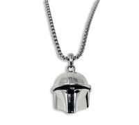 Ufficiale Star Wars Mandalorian Casco Acciaio Inox 3D Ciondolo Collana, 22cm