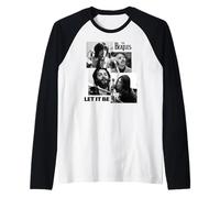 Ufficiale The Beatles Let It Be Piastrelle Rock Pop Band Maglia con Maniche Raglan