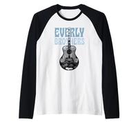 Ufficiale The Everly Brothers Guitar Roots Collage Art Maglia con Maniche Raglan
