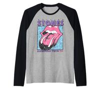 Ufficiale The Rolling Stones American Tour 81 Grigio per Fan Maglia con Maniche Raglan