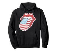 Ufficiale The Rolling Stones Band American Tongue USA Flag Felpa con Cappuccio