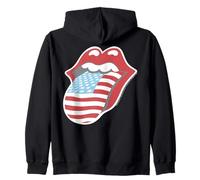 Ufficiale The Rolling Stones Band American Tongue USA Flag Felpa con Cappuccio