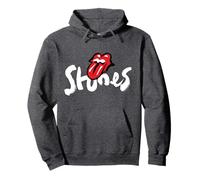 Ufficiale The Rolling Stones Brush Art Grigio Scuro Felpa con Cappuccio