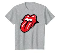 Ufficiale The Rolling Stones Iconic Tongue No Filter Maglietta, Bambini, Grigio Melange, 12 Anni