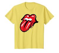 Ufficiale The Rolling Stones Iconic Tongue No Filter Maglietta, Bambini, Limone, 10 Anni