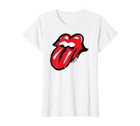 Ufficiale The Rolling Stones Iconic Tongue No Filter Maglietta, Donna, Bianco, M
