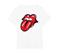 Ufficiale The Rolling Stones Iconic Tongue No Filter Maglietta, Donna Plus-Size, Bianco, 6X