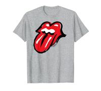 Ufficiale The Rolling Stones Iconic Tongue No Filter Maglietta, Uomo, Grigio Melange, XL
