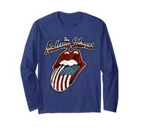 Ufficiale The Rolling Stones Tour America Navy Blue Maglia a Manica