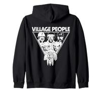 Ufficiale Village People Distressed Logo Triangle Artwork Felpa con Cappuccio