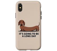 Ufficio bassotto divertente "Sarà una lunga giornata" Custodia per iPhone X/XS