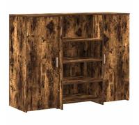 Ufficio di reception, rovere affumicato, 135 x 50 x 103,5 cm | Bancone con Armadietto, Legno Composito Durevole, Design Moderno per Ufficio, Hall d'Hotel, Clinica