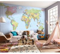 Ufficio Gigante Mappa Carta da Parati 368x248 CM Blu Murale Soggiorno Politico