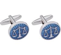 Ufficio OL Lawyer Scale Of Justice Laww Legale Coppia Gemelli Smalto Blu Logo Tribunale Balance In Sunshine Gemelli, 17*17mm, Metallo