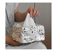 Ufficio Porta tovaglioli Ink Splash quadrato in ceramica for comodino Casa(Bianco)