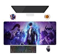 UfgDGS Tappetino per mouse Anime Solo Leveling, tappetino per mouse XXL impermeabile (90 cm x 40 cm x 3 mm), base antiscivolo in gomma, protezione tastiera e mouse per PC e portatile (13)