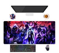 UfgDGS Tappetino per mouse Anime Solo Leveling, tappetino per mouse XXL impermeabile (90 cm x 40 cm x 3 mm), base antiscivolo in gomma, protezione tastiera e mouse per PC e portatile (1)