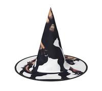 UFhgjjb 1 cappello da strega di Halloween: un misterioso mostro appare, costume da strega con stampa completa, costume da festa, cosplay, gioco di ruolo, festival, cappello di carnevale