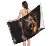 UFhgjjb Asciugamani da bagno con stampa di pastore tedesco, asciugamano in microfibra per bagno, spiaggia e viaggi, set versatili per fitness, hotel